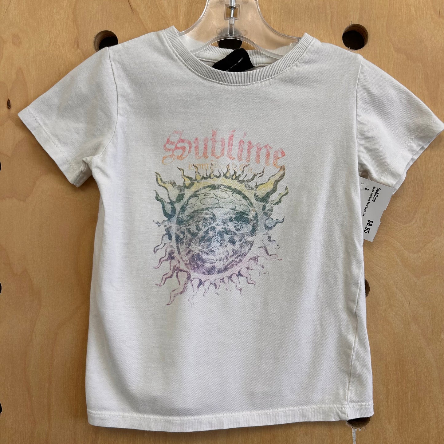 White Rainbow Band Logo Tee