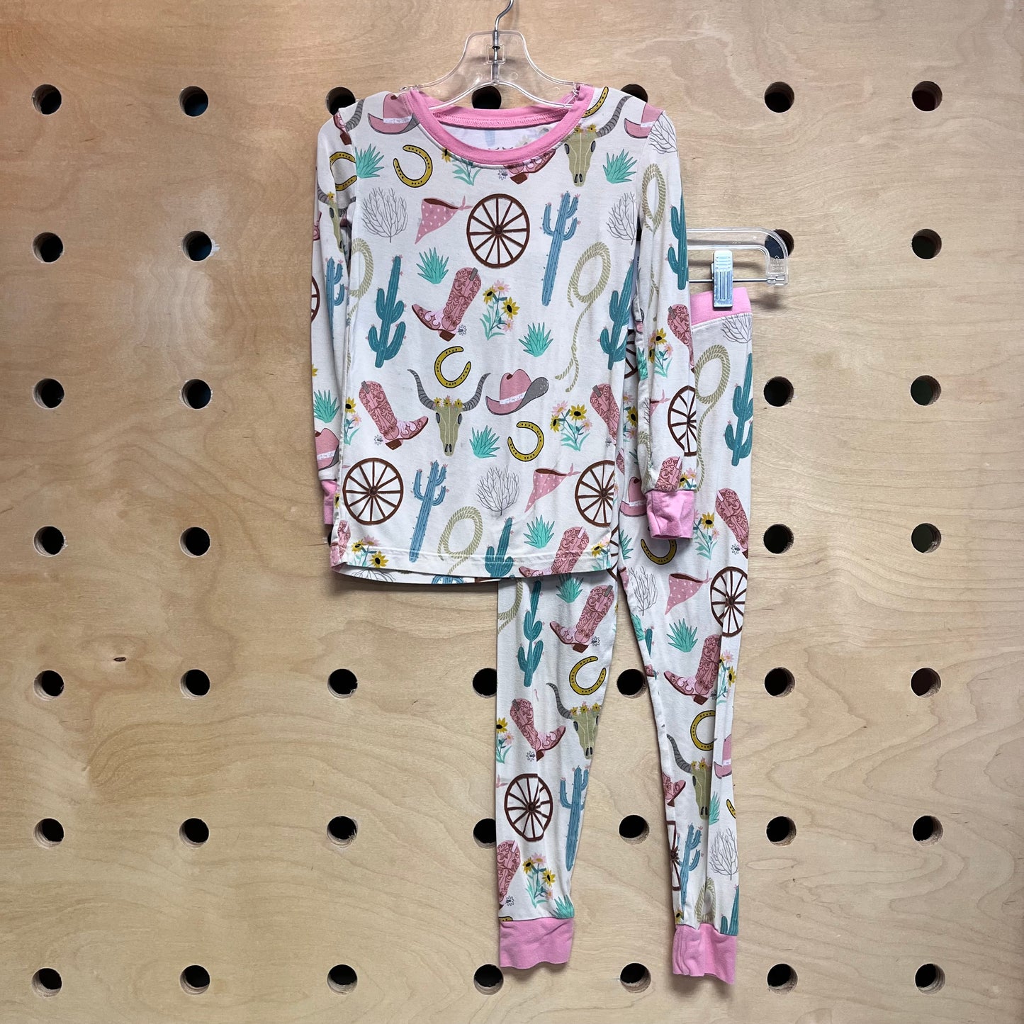 Beige/Pink Cowgirl Bamboo Pajamas