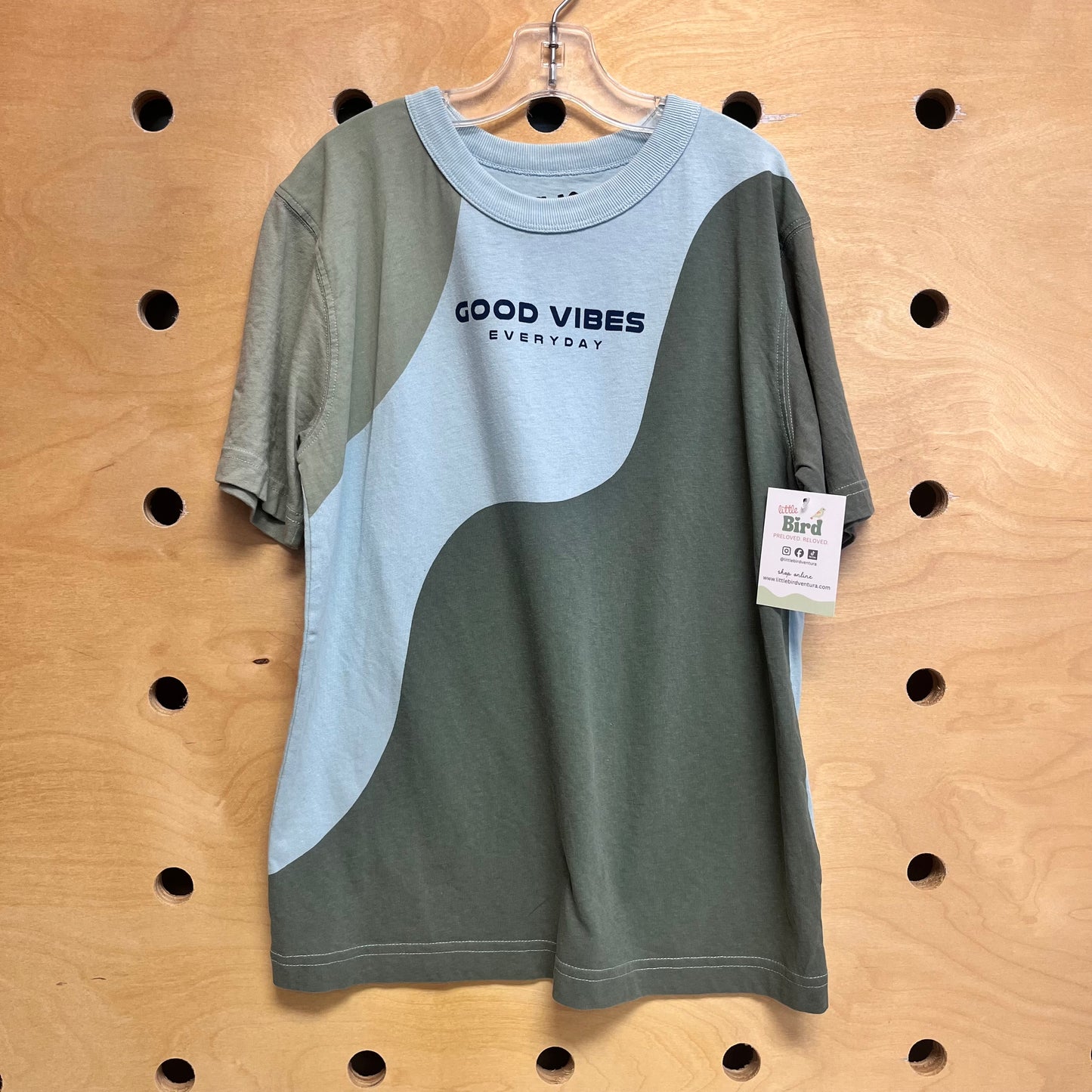 Green/Blue 'Good Vibes' Tee