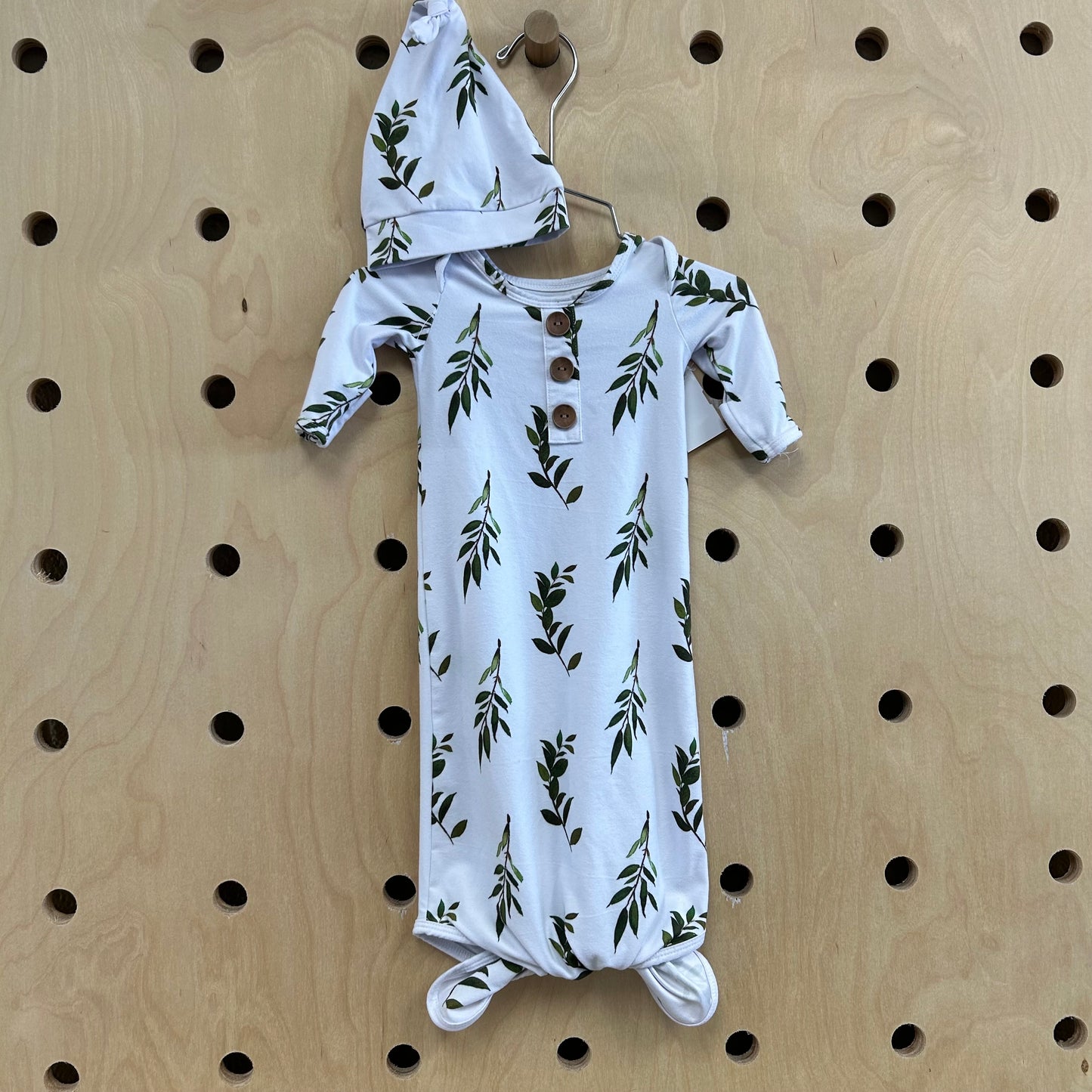 Green Fern Knotted Gown w/ Hat