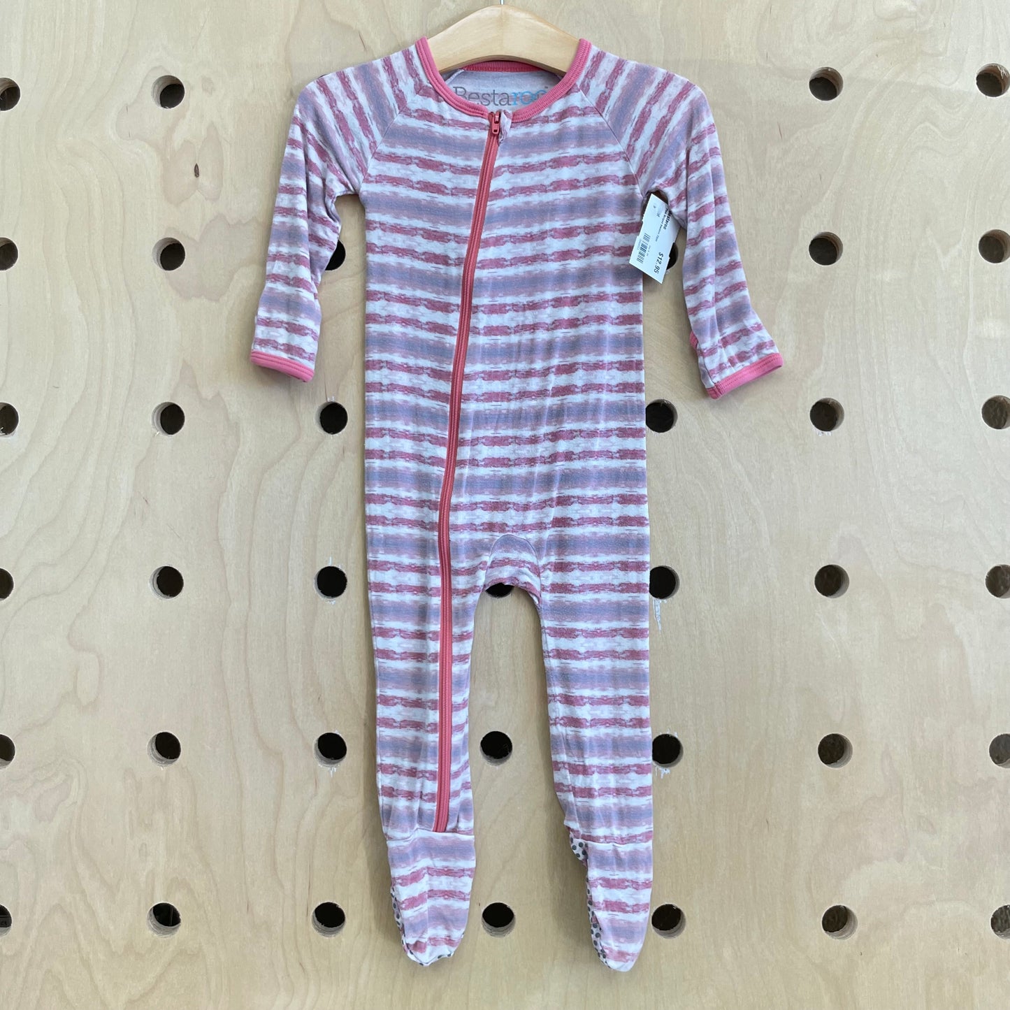 Pink Striped Bamboo Zippy