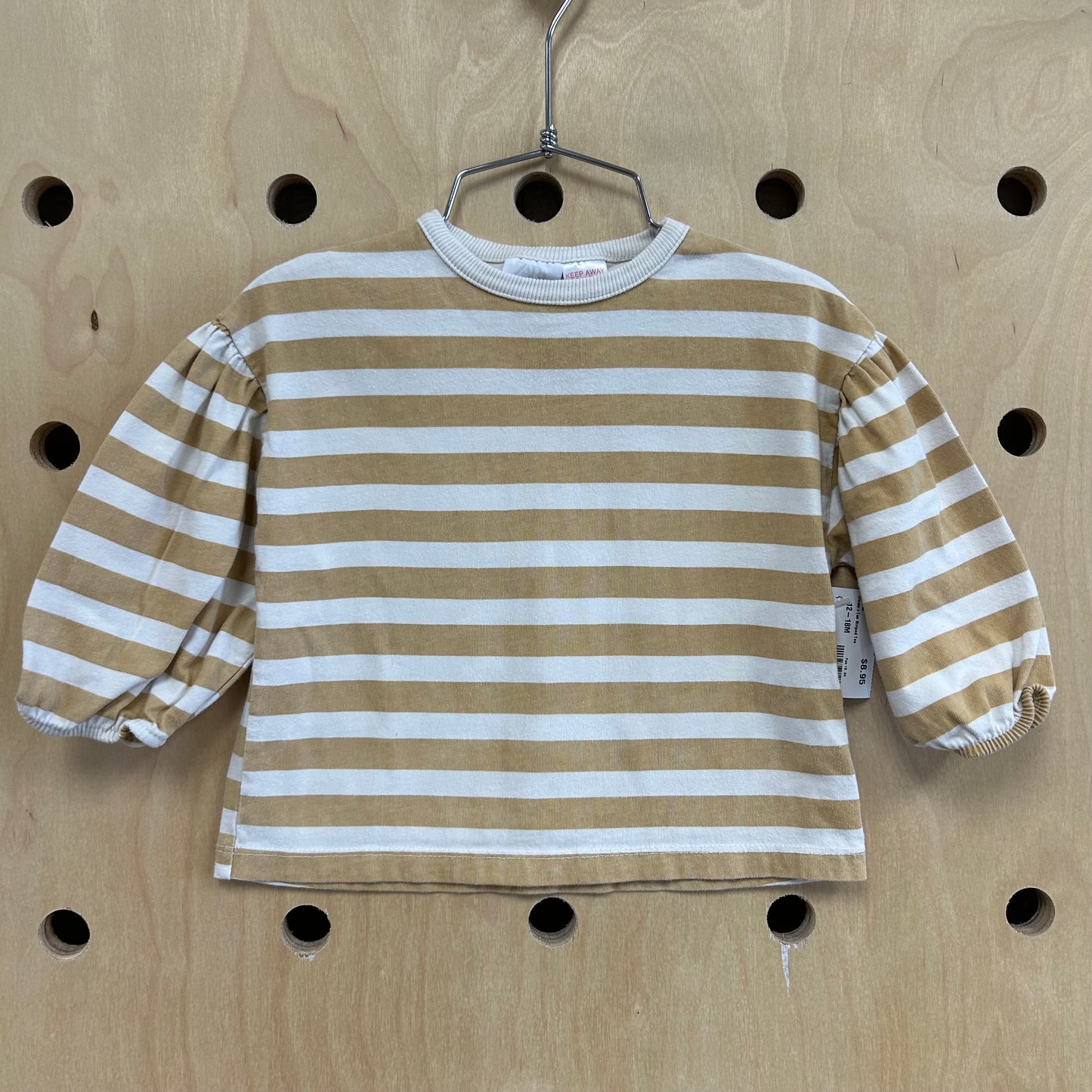 Cream+Tan Striped Tee