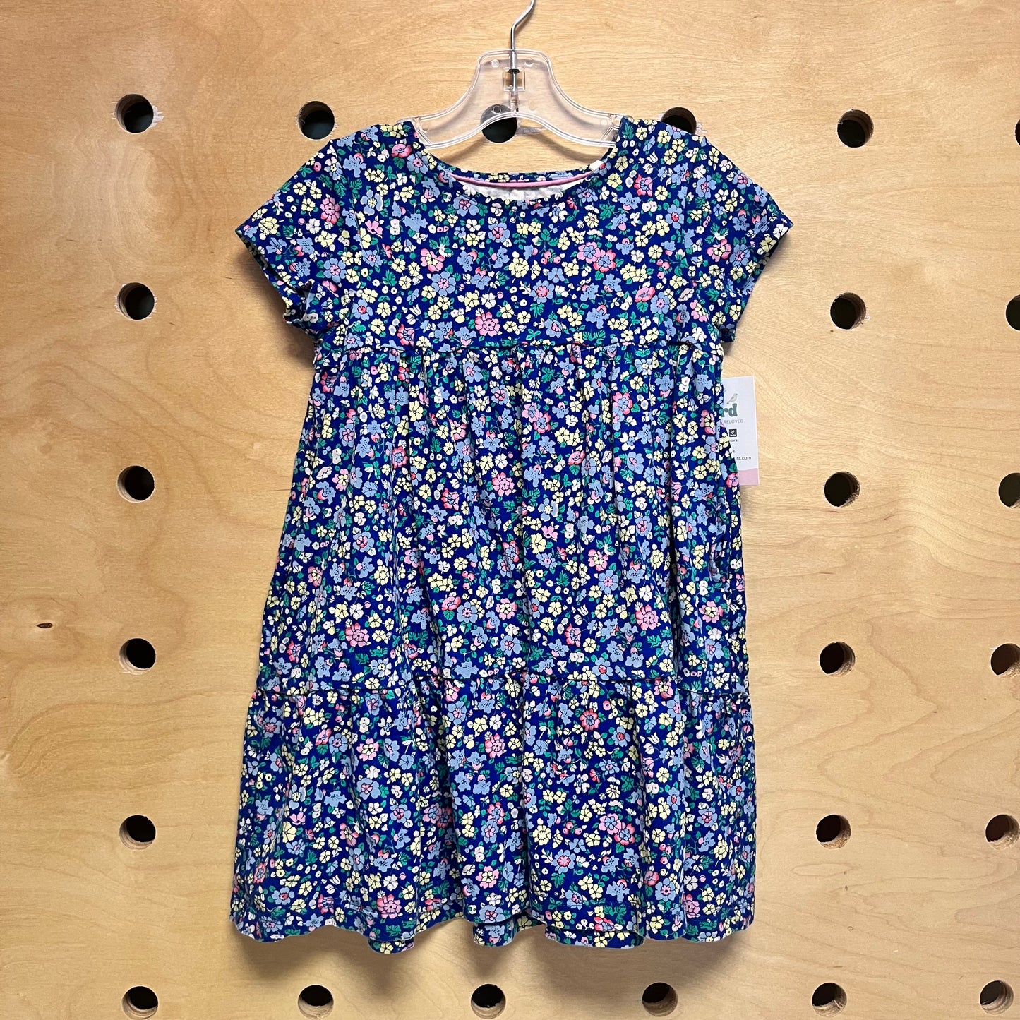Blue Cotton Floral Dress