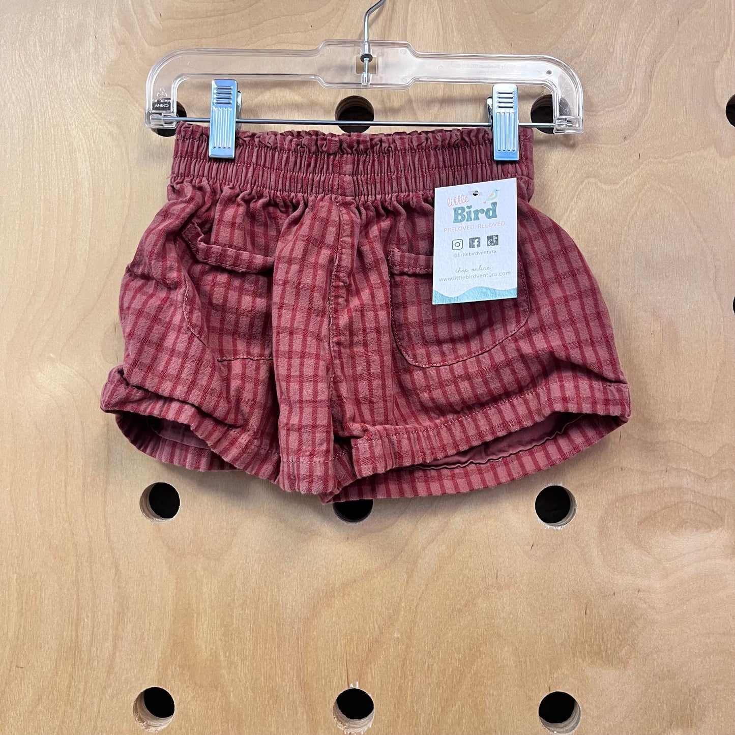 Red Striped Bamboo Blend Shorts