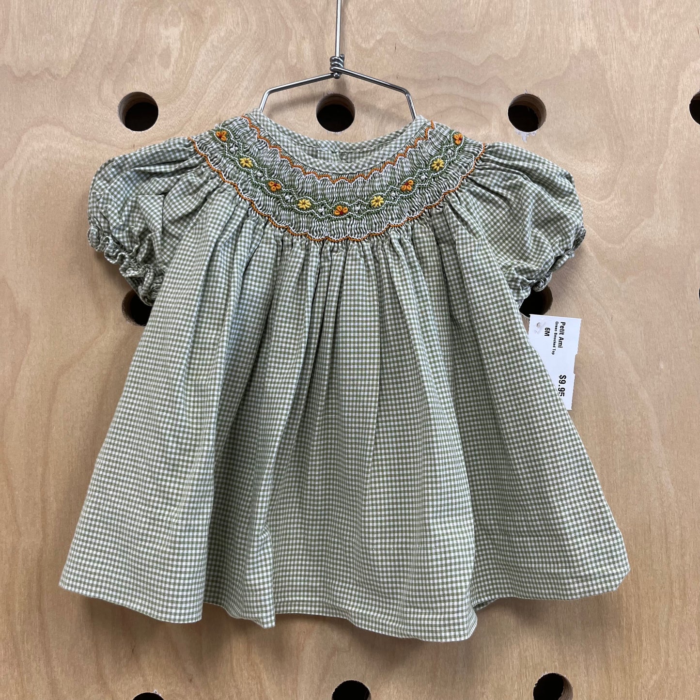 Green Smocked Top
