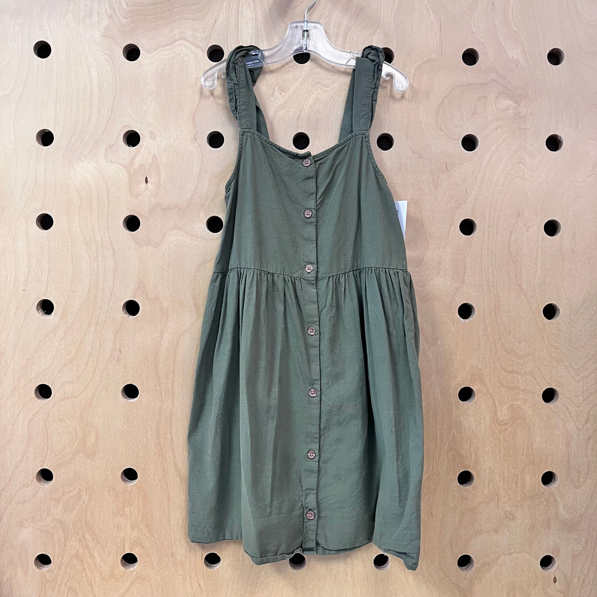 Green Cotton Button Dress