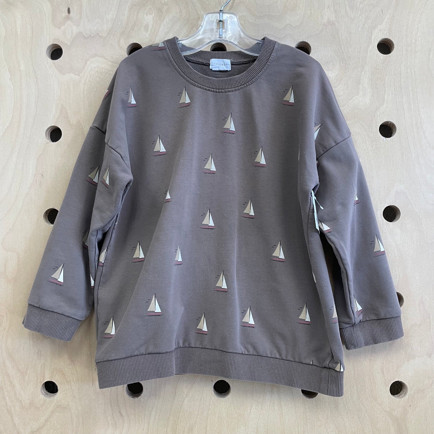 Brown Organic Sailboat Crewneck