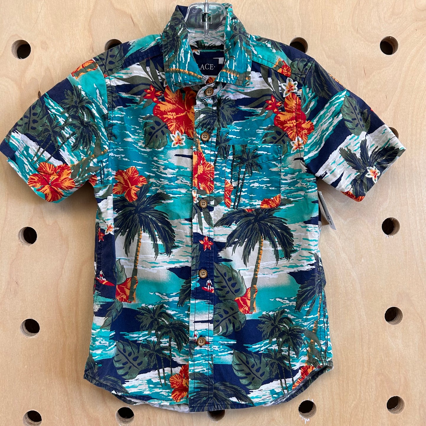 Blue Isand Scene Button Up Shirt