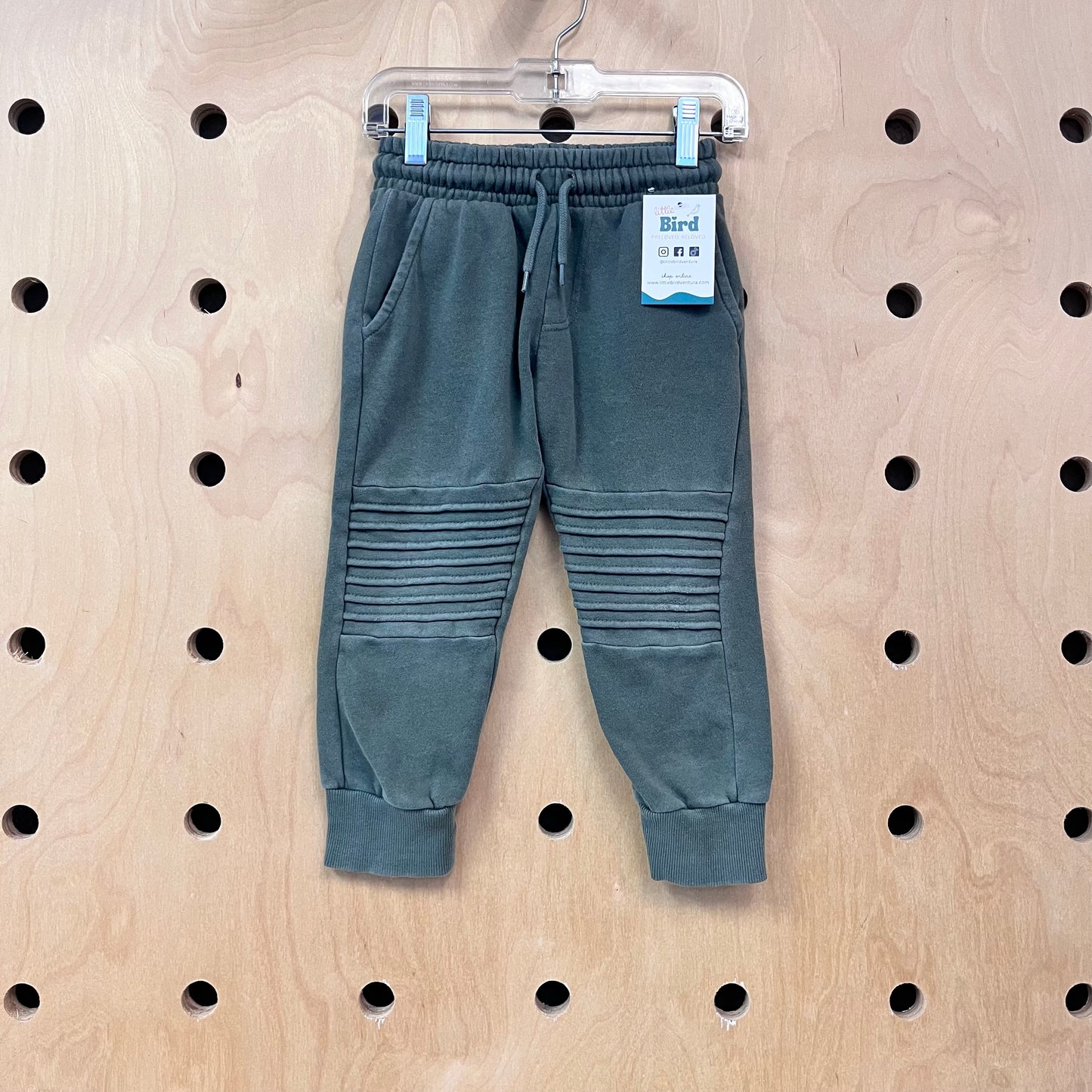 Green Moto Knee Joggers