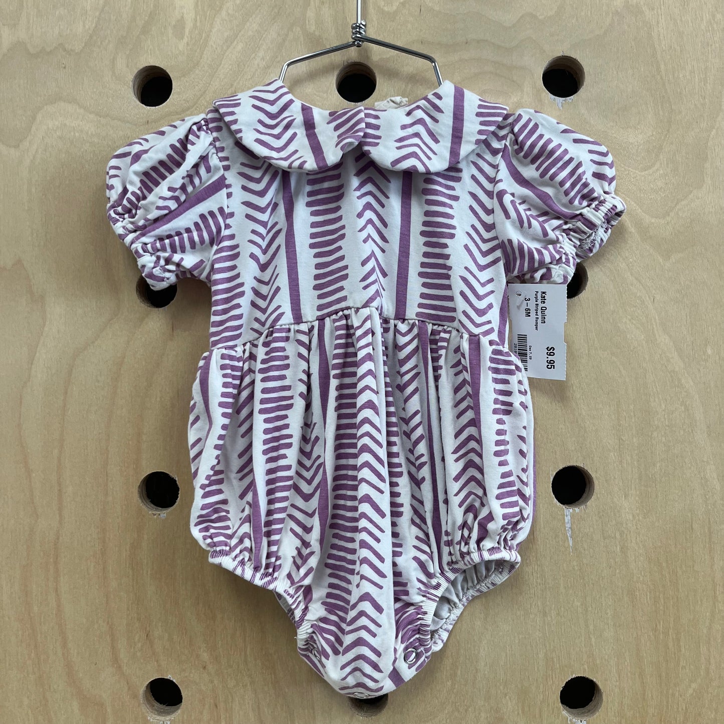Purple Striped Romper