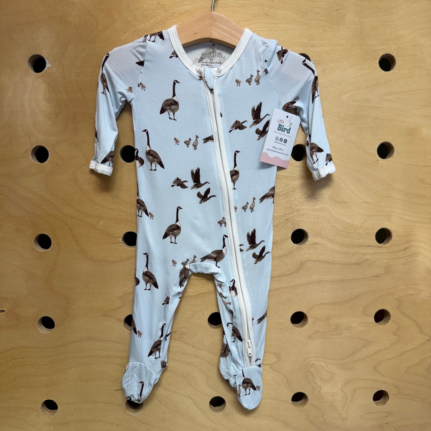 Blue Bamboo Geese Footies