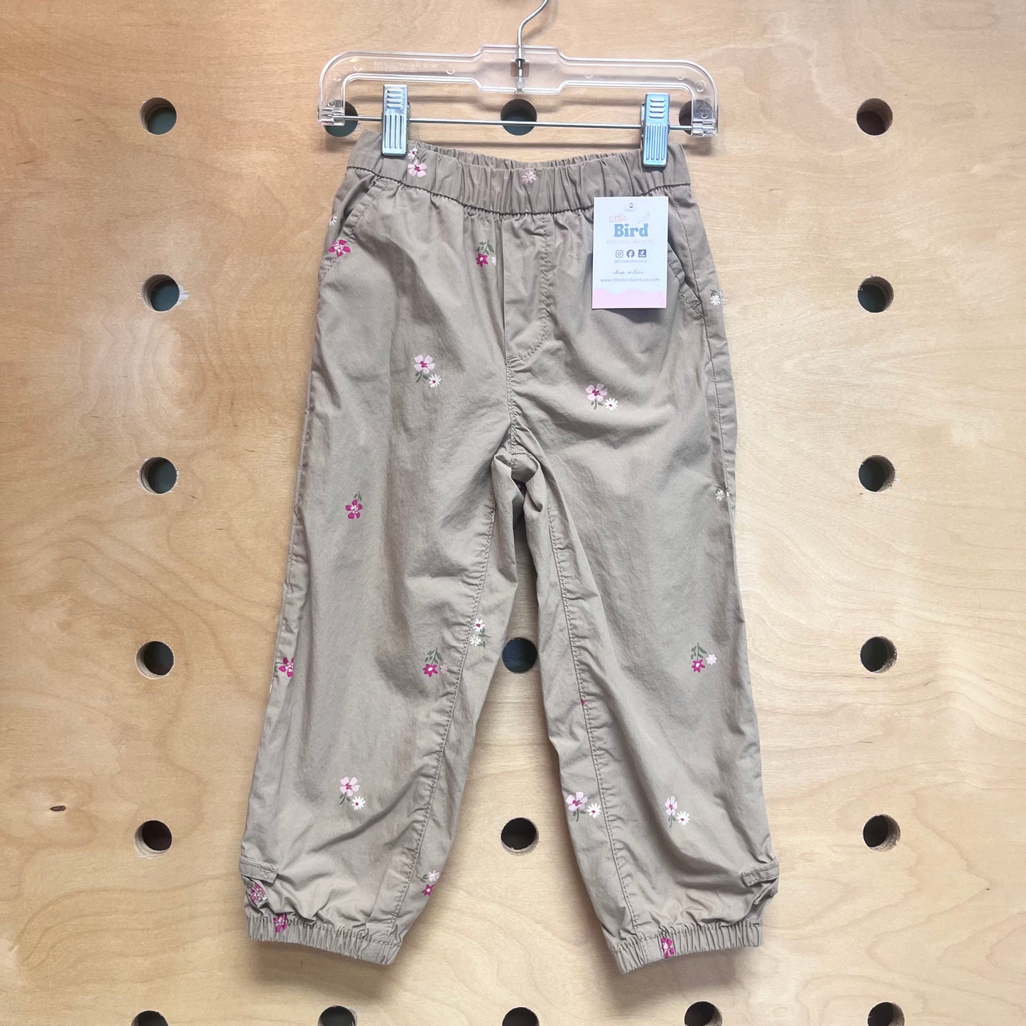 Beige Floral Quick Dry Joggers