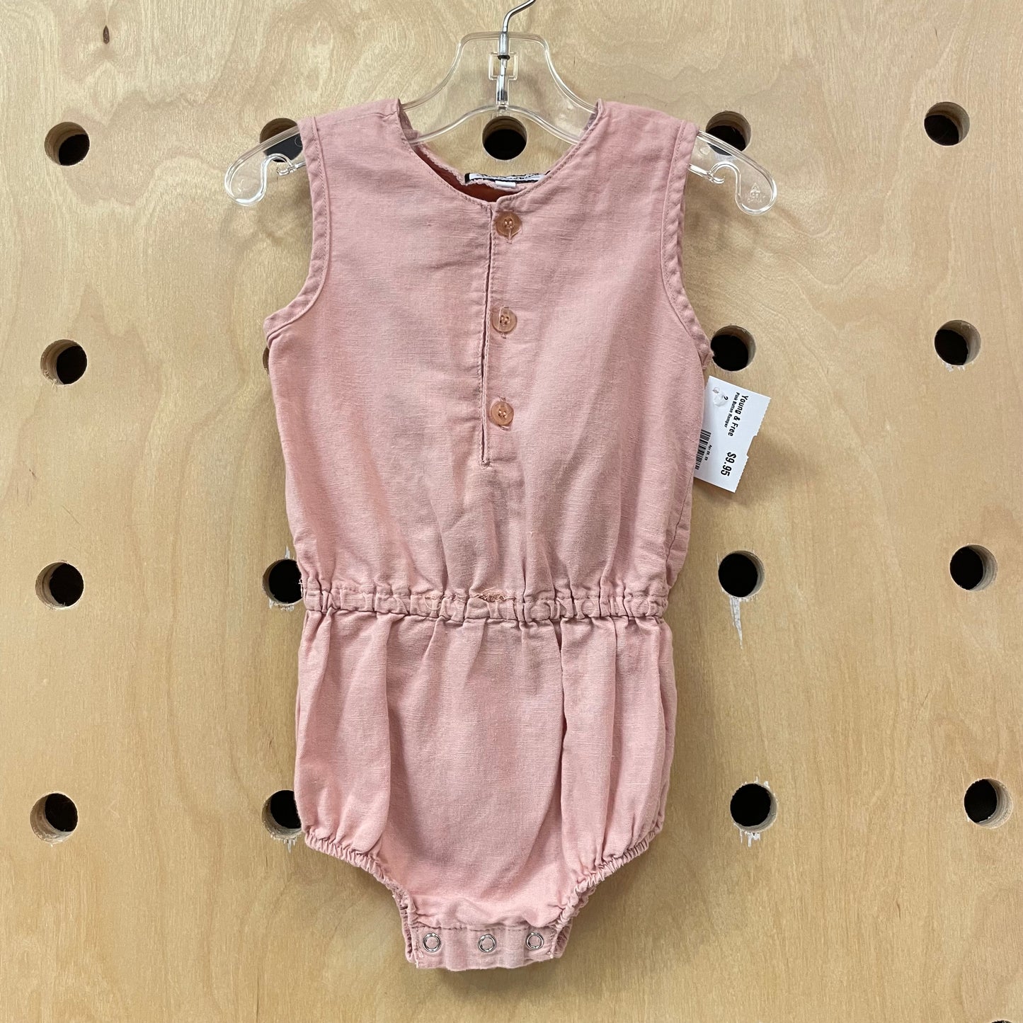 Pink Button Romper