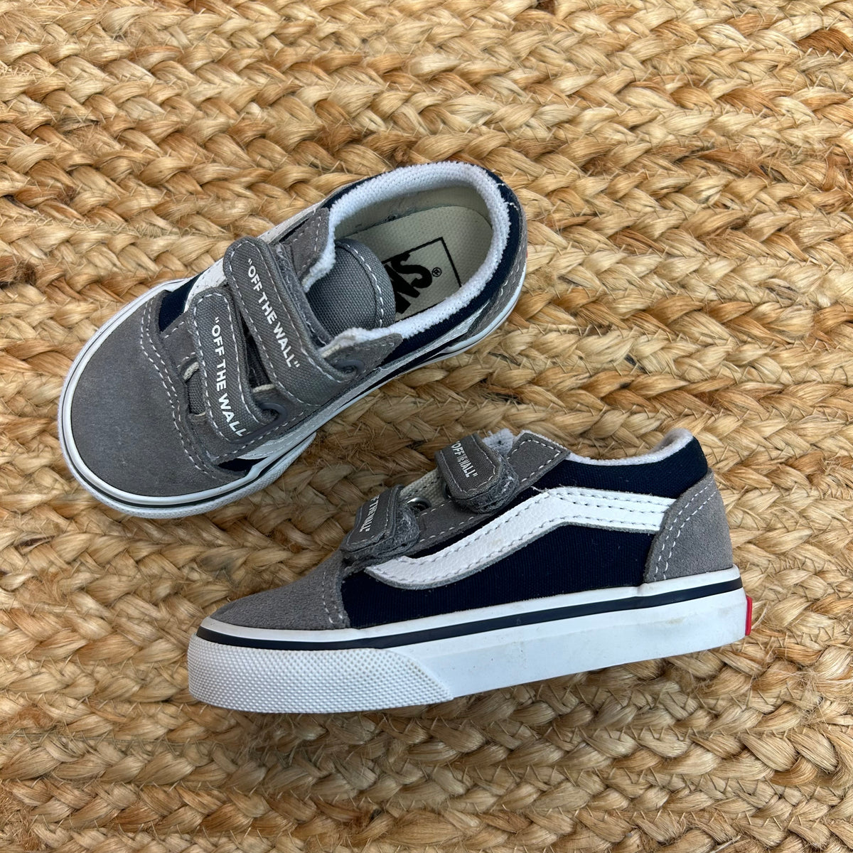 Grey & Blue Velcro Sneakers