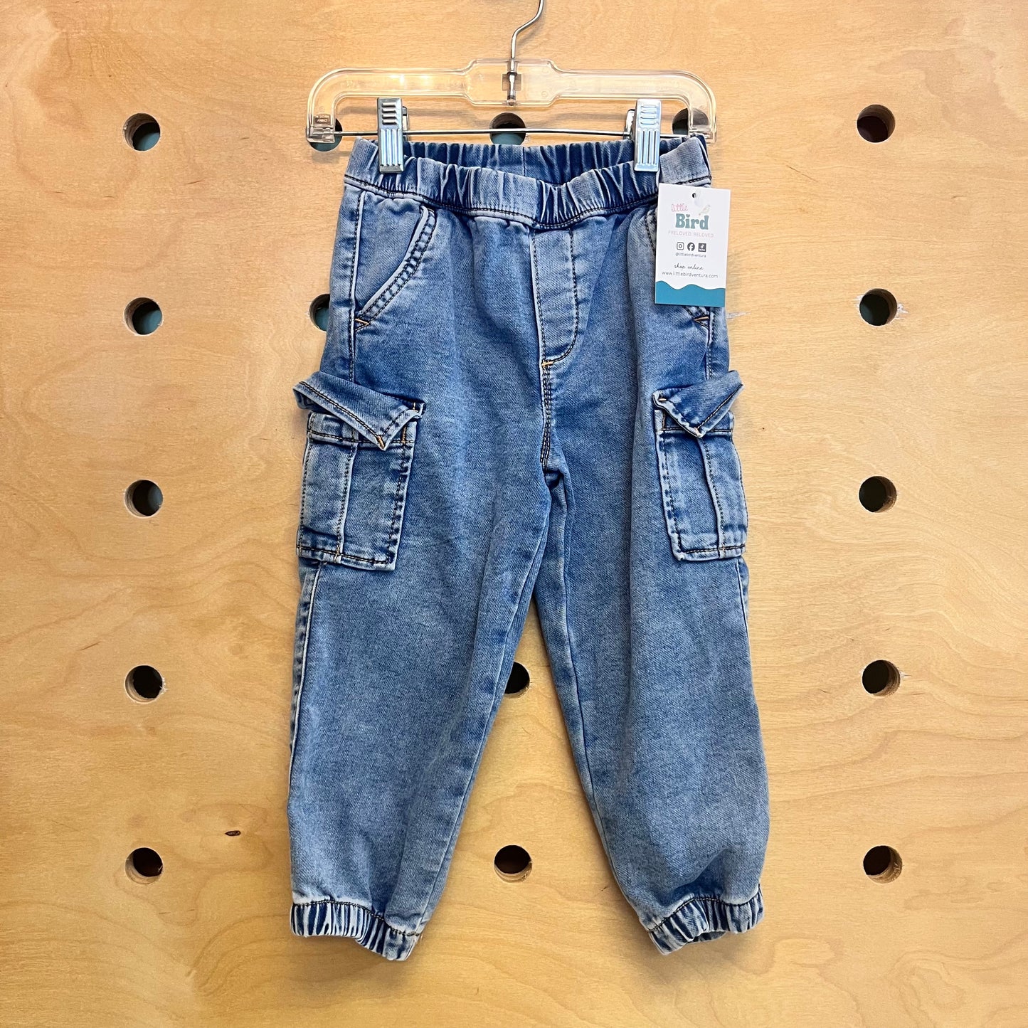 Pull On Cargo Denim Joggers
