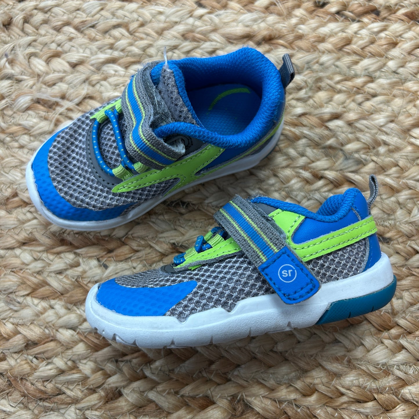 Grey & Blue Velcro Sneakers