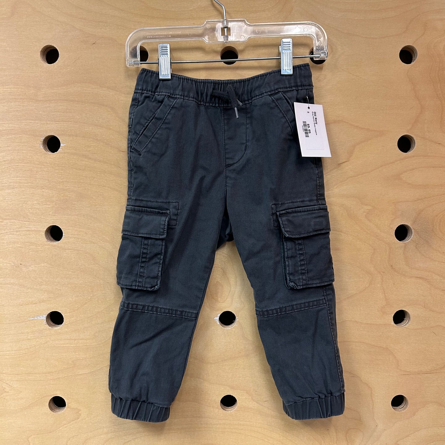 Grey Denim Cargo Joggers