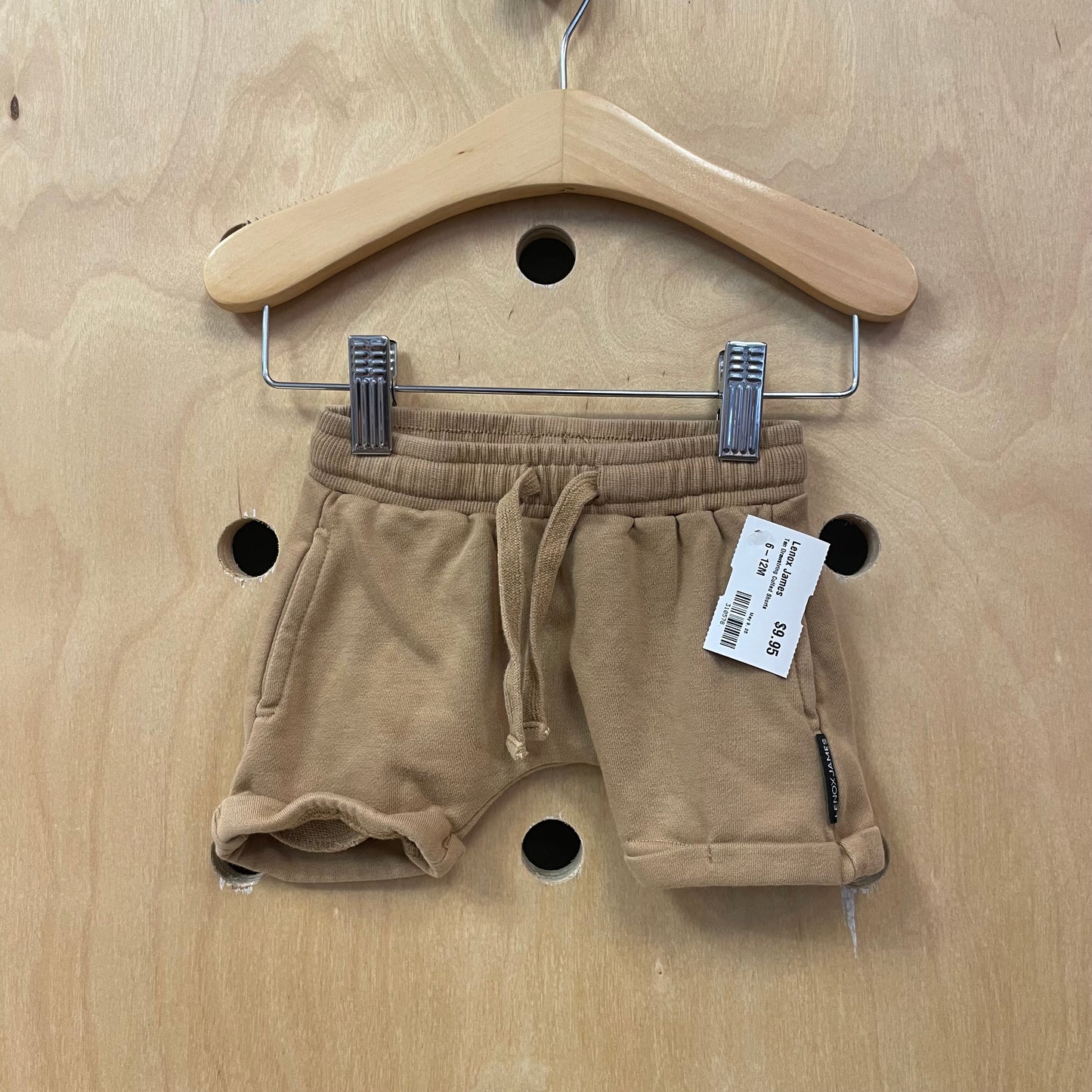 Tan Drawstring Cuffed Shorts