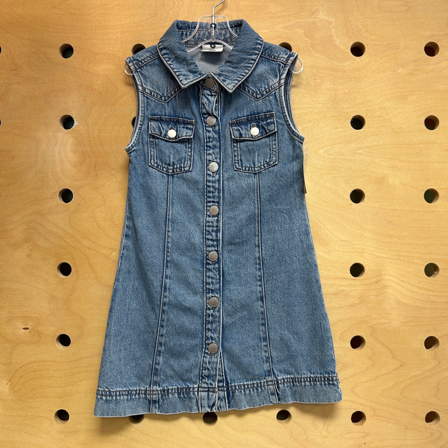 Denim Snap Button Tank Dress