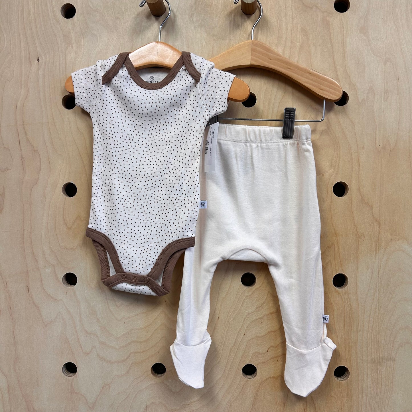 Organic Brown/White Polka Dot Outfit