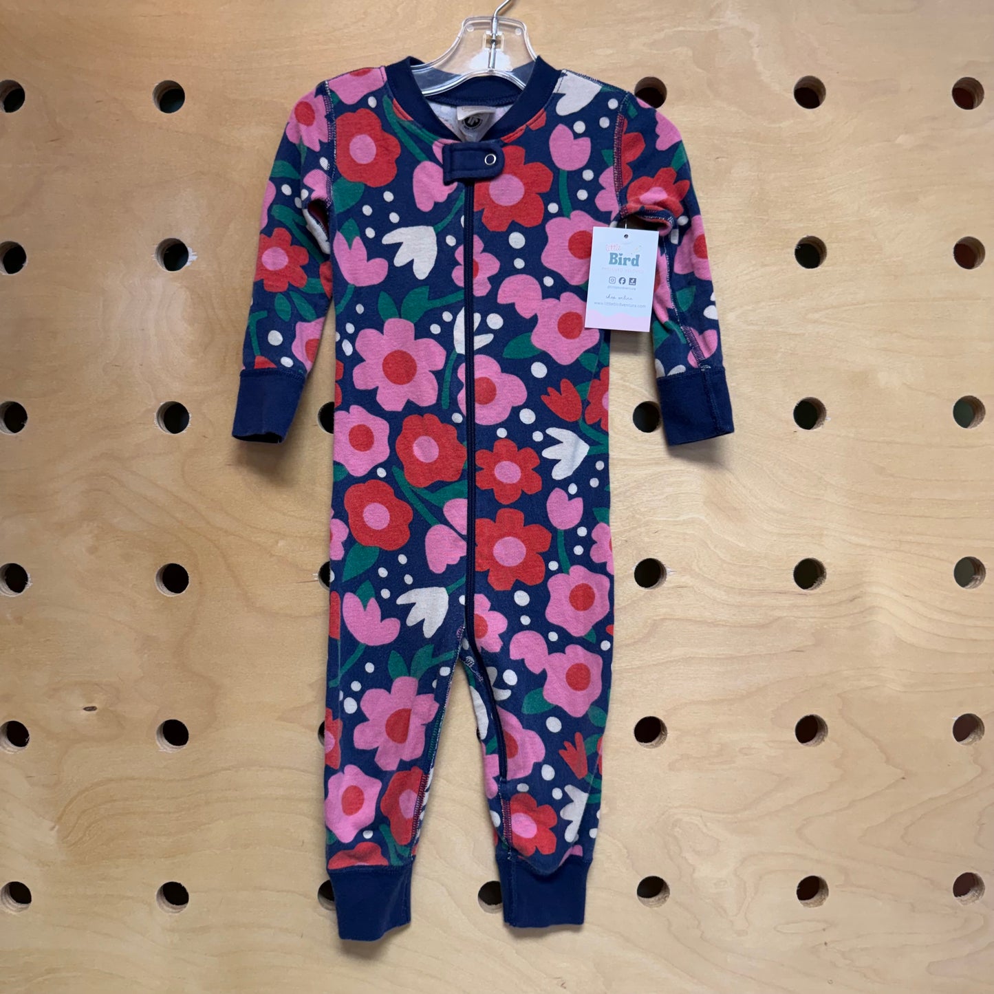 Organic Navy & Pink Floral Zippy
