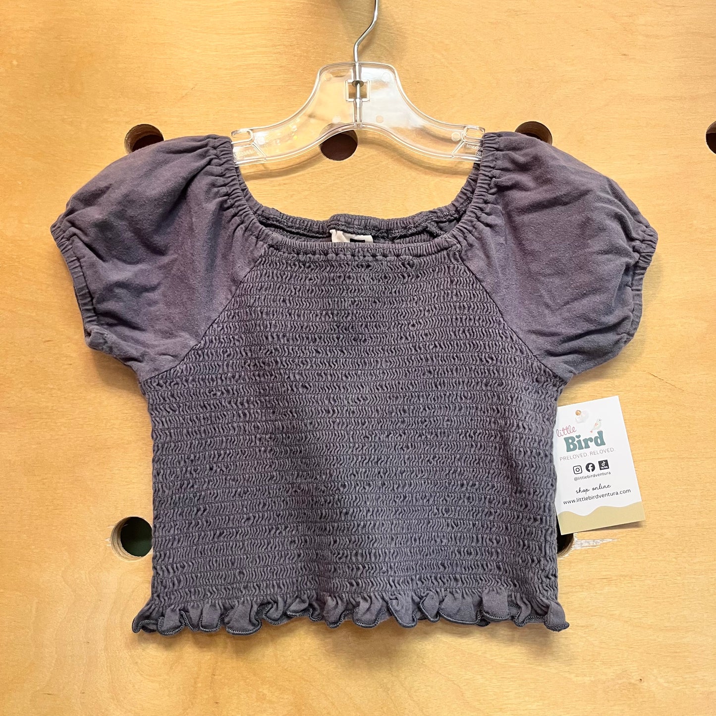 Ashy Grey Smocked Top