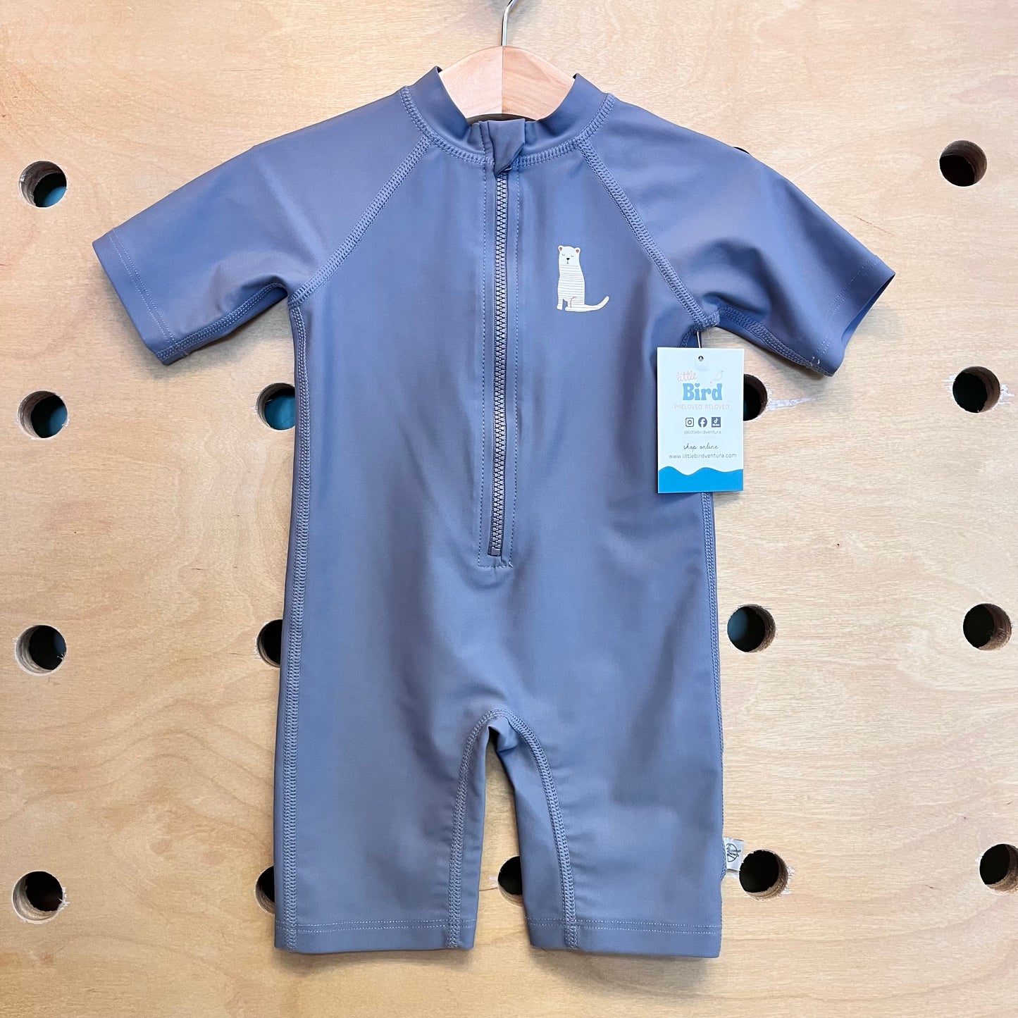 Grey Kitty Zippered Swimsuit