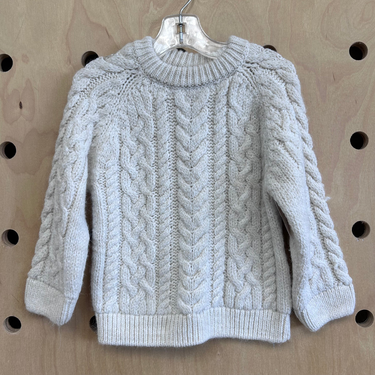 White Cable Knit Sweater