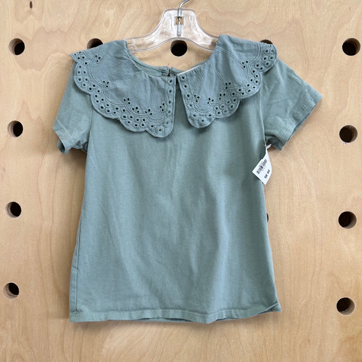 Sage Eyelet Collar Top
