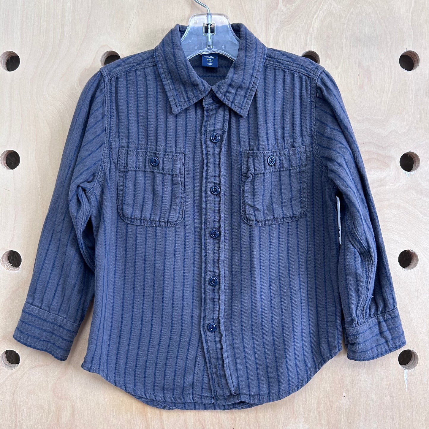 Grey & Blue Striped Flannel