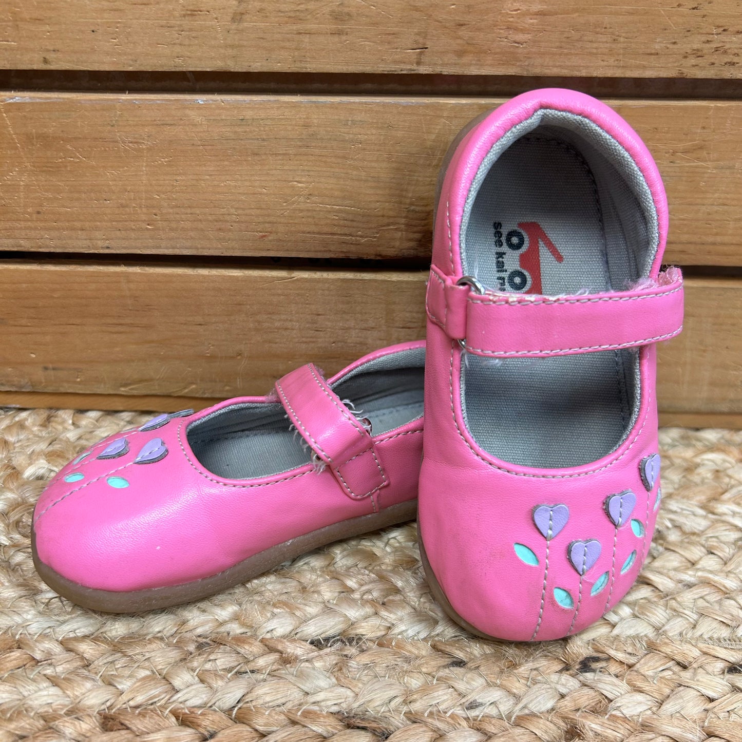 Pink Flower Heart Shoes