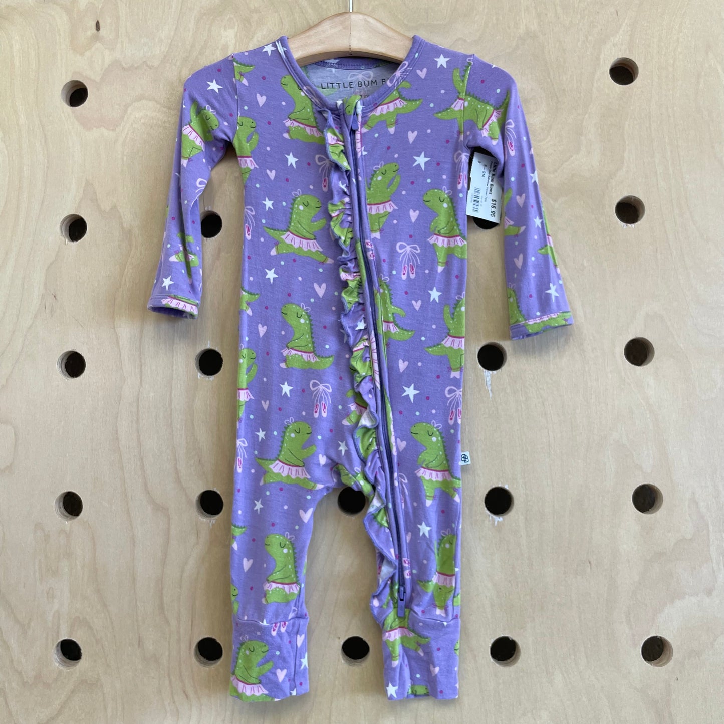 Purple Dino Ballerinas Viscose Zippy