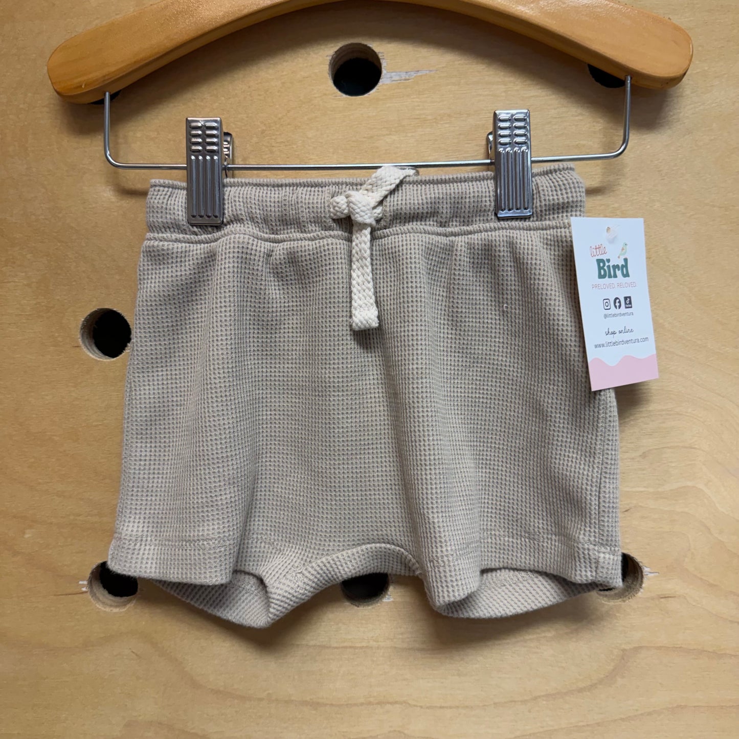 Taupe Waffle Knit Shorts