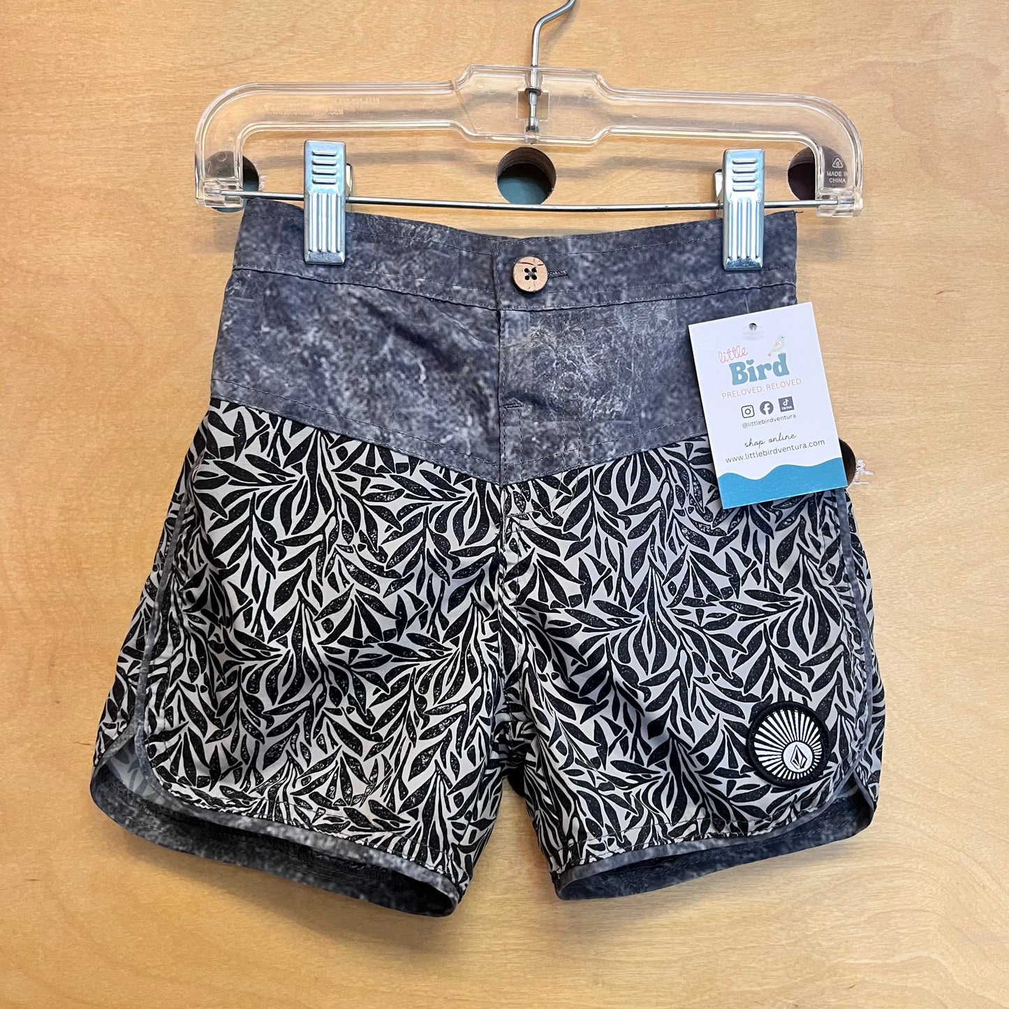 Grey Leaves Swim Shorts