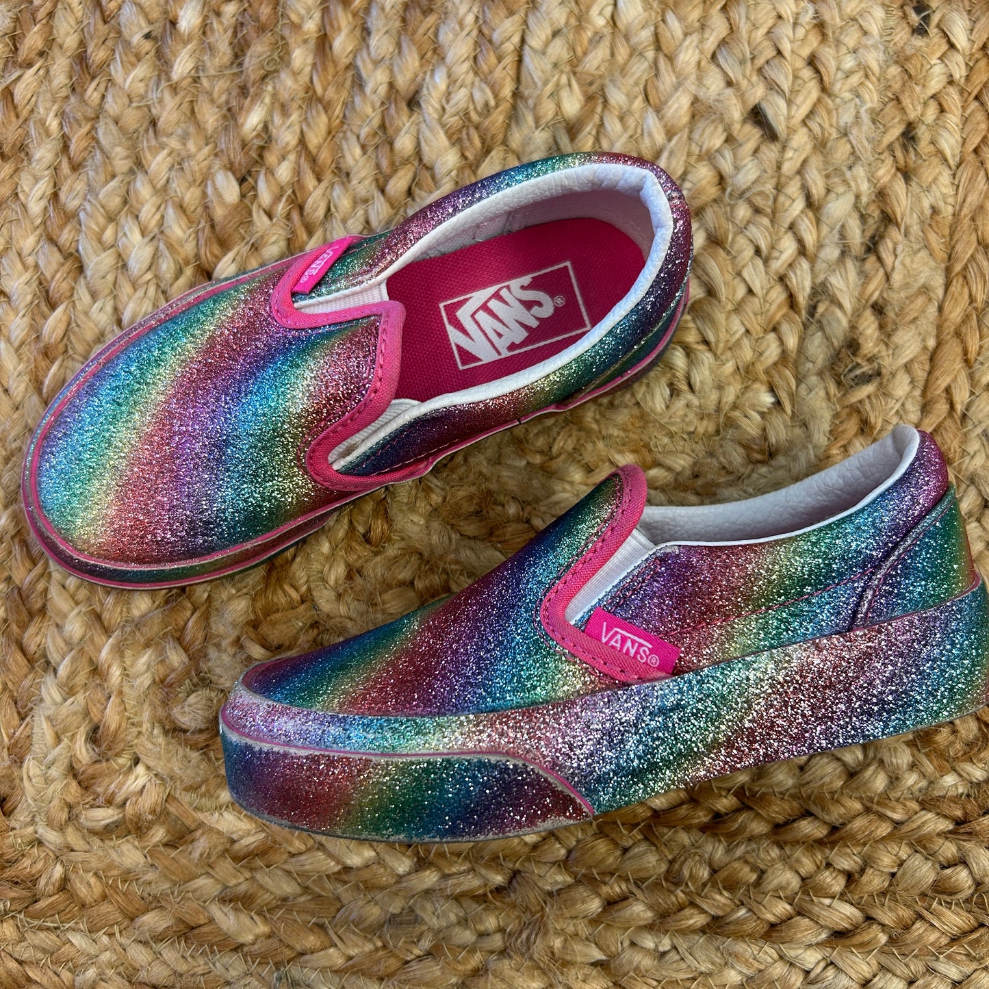 Rainbow Glitter Slip Ons