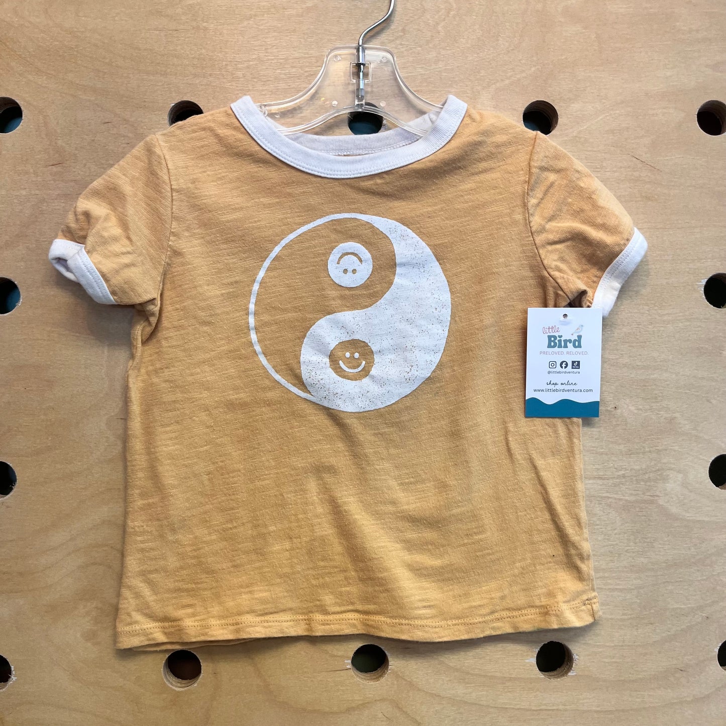 Organic Smileys Yin Yang Ringer Tee