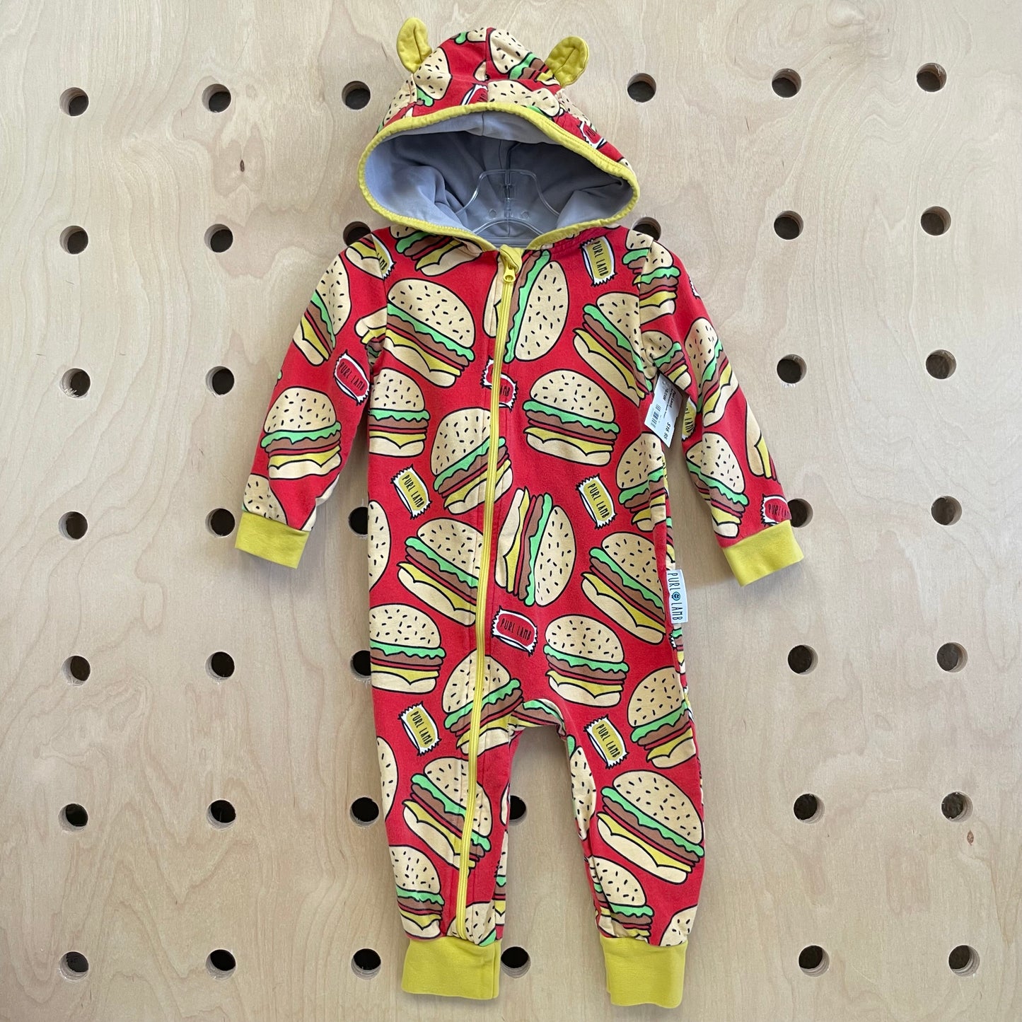 Red Hamburgers Hoodie Romper