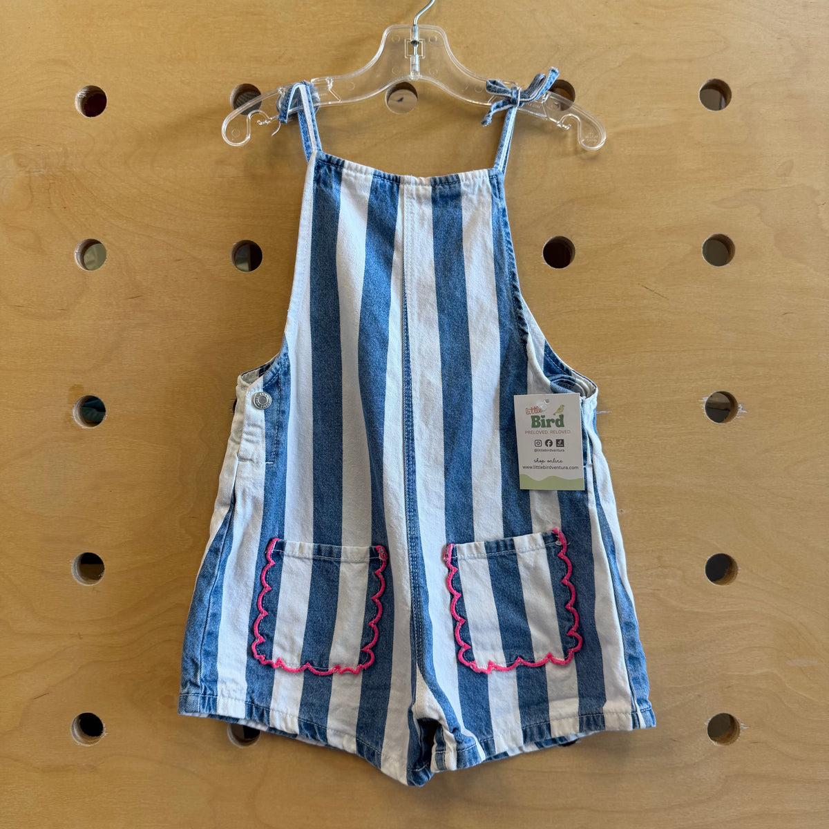 Blue/White Striped Romper