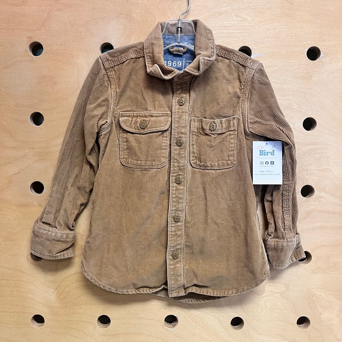 Tan Cord Button Up