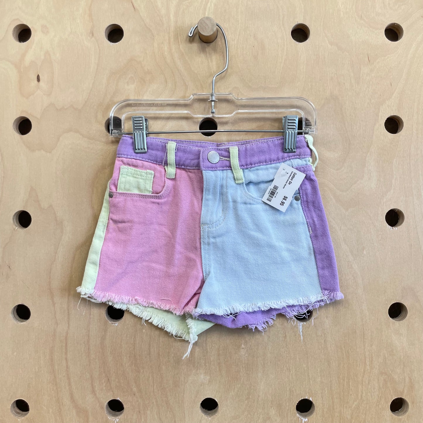 Colorblock Denim Shorts