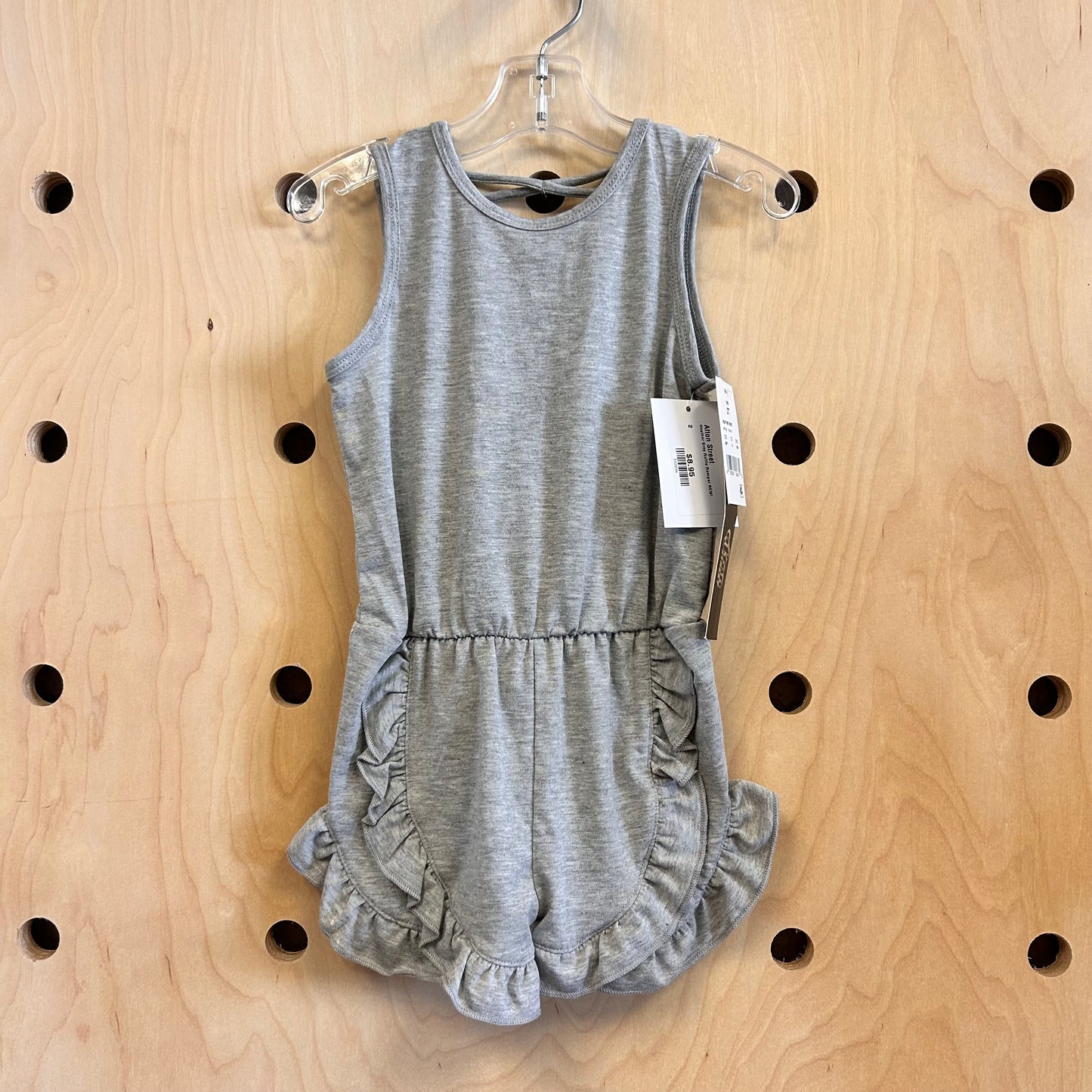 Heather Grey Ruffle Romper NEW!