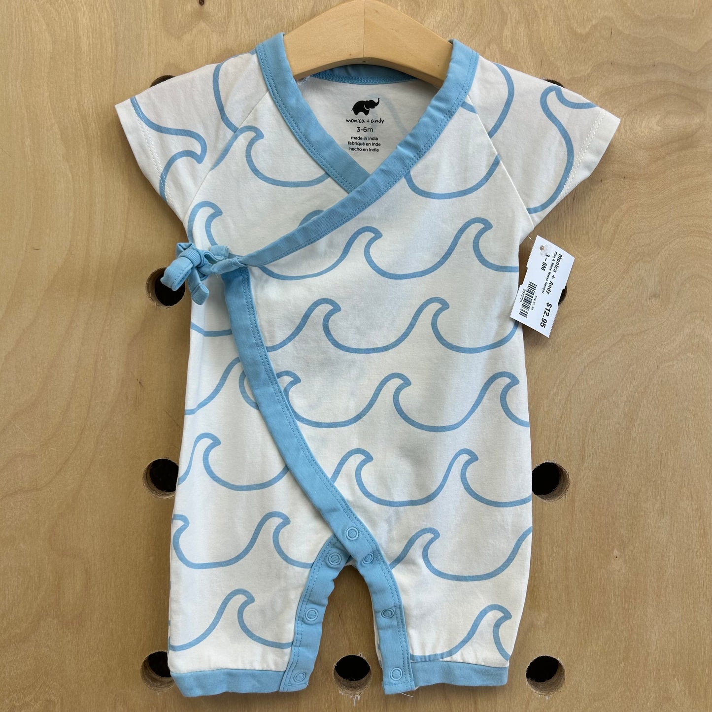 Blue & White Waves Romper