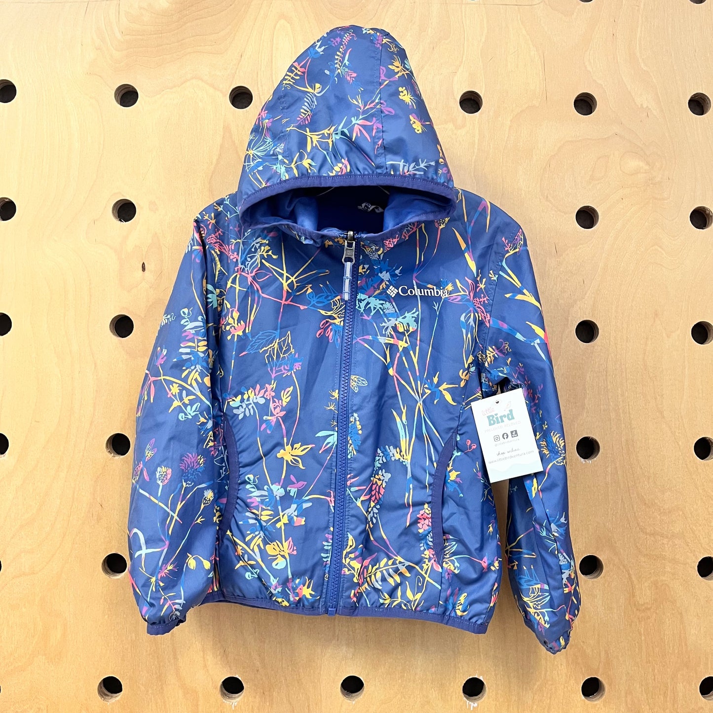 Blue Nylon Reversible Zip Hoodie