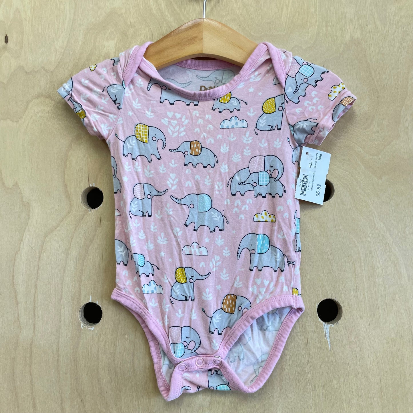 Pink Bamboo Elephants Bodysuit