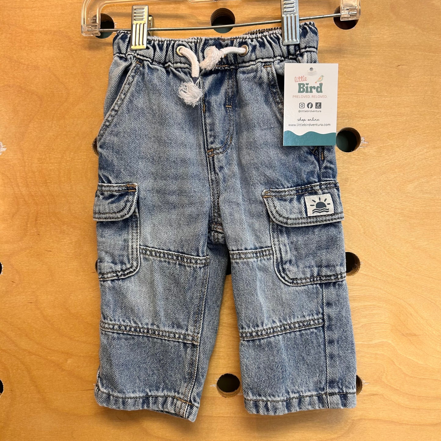 Sun Patch Pocket Denim Pants