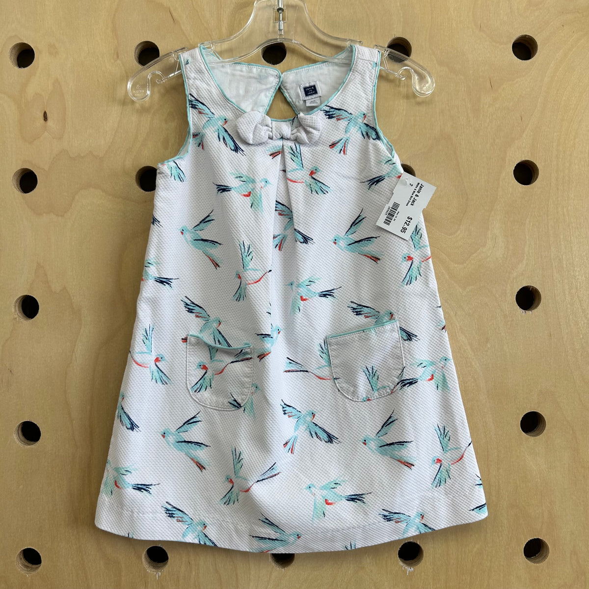 White & Blue Bird Dress