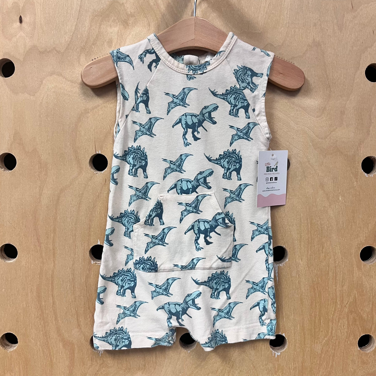 Organic Cream Dinos Romper