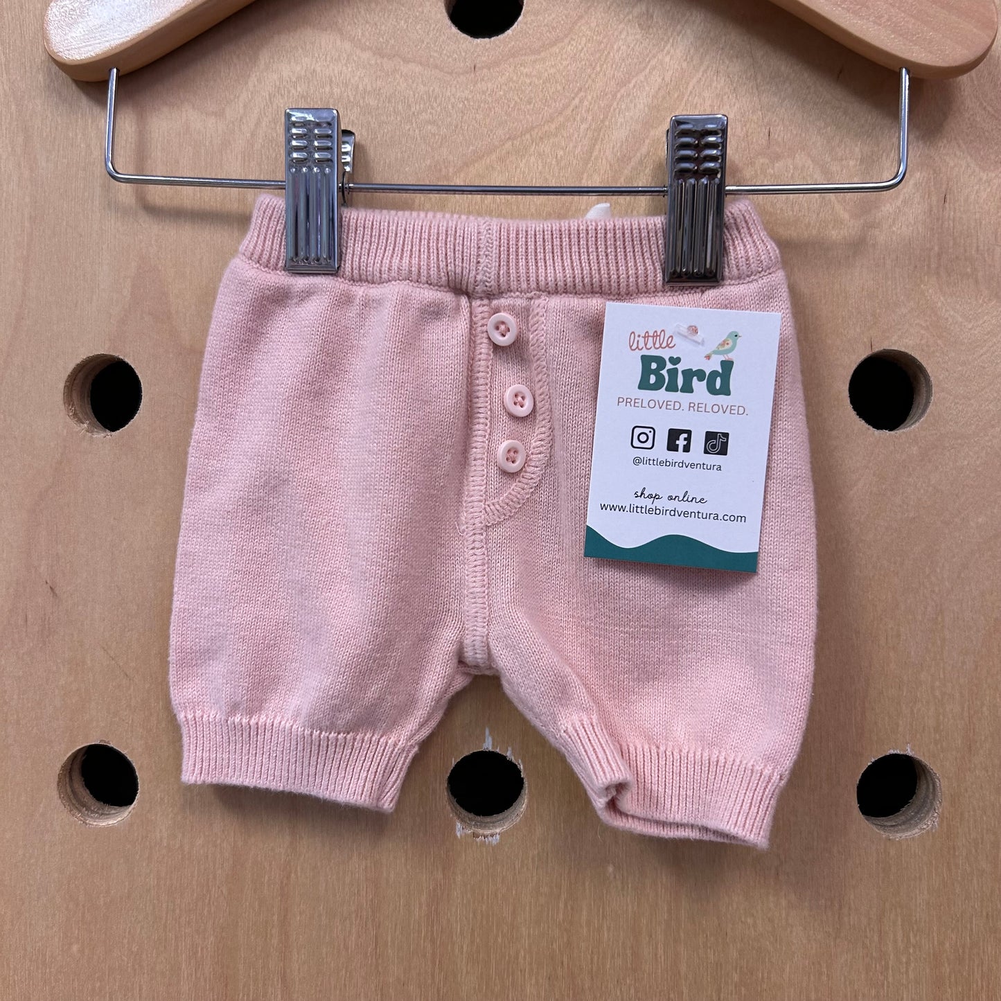 Organic Pink Knit Shorties