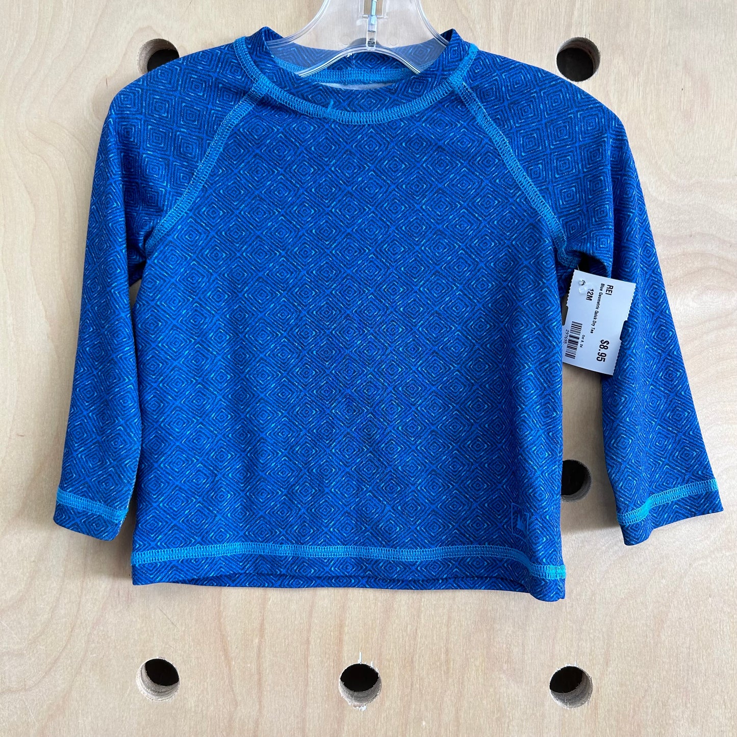 Blue Geometric Quick Dry Tee