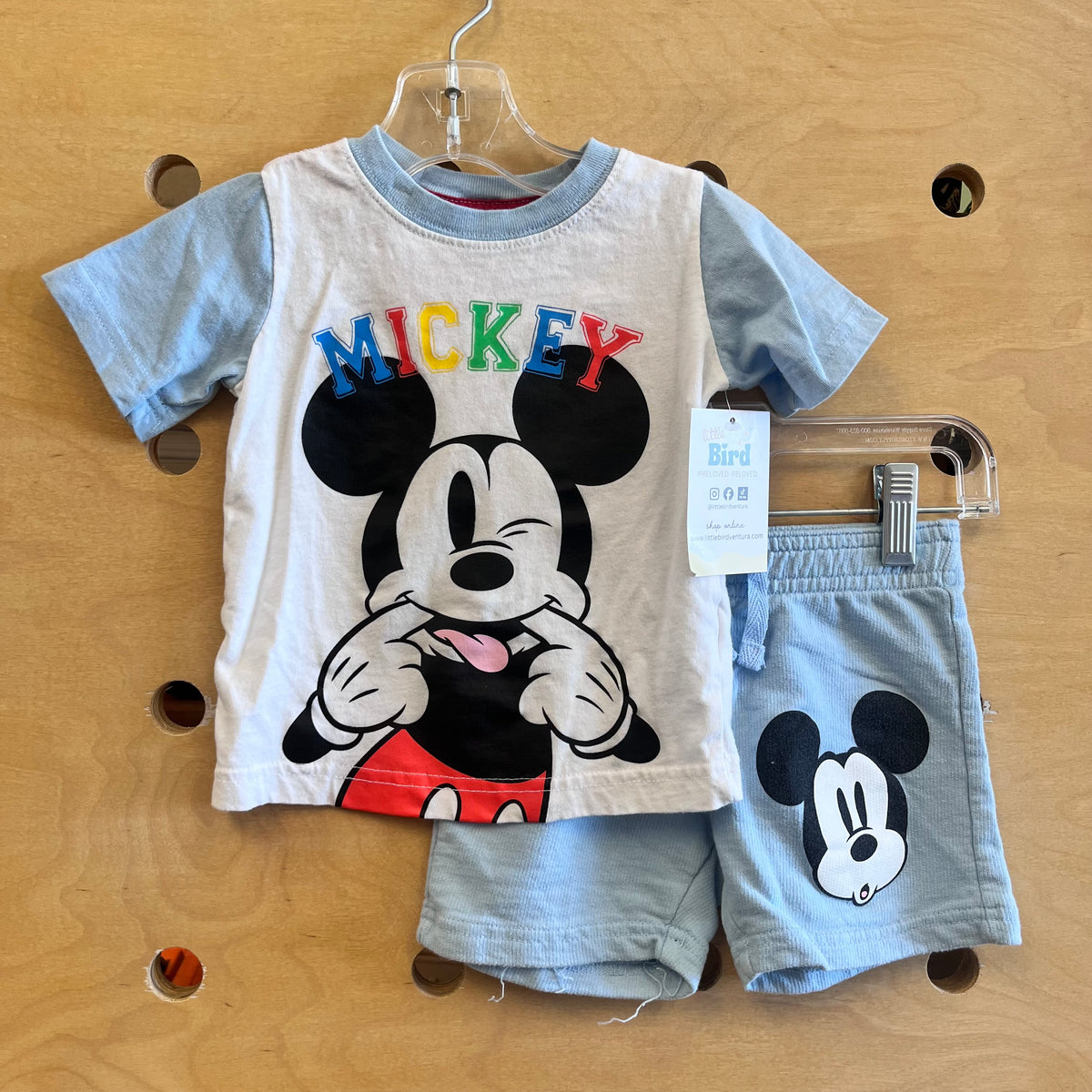 Blue/White Mickey Tee & Shorts